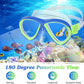 Kids Mask Fins Snorkel Set, Dry Top Snorkeling Gear for Kids Youth Boys Girls Junior Age 5-15 Tempered Glass Snorkel Mask Set Panoramic View Snorkeling Packages