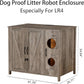Cat Litter Robot Enclosure, Automatic Litter Box Enclosure for Litter Robot 3/4,Cat-Exclusive entrace for Dog Proof and Fun,Charging Station for cat Litter Cabinet,Litter Collector and Lock,Grey