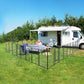 Dog Playpen Outdoor Extra Wide 24 Panels Heavy Duty Dog Fence 50" Height Anti-Rust with Doors Portable for RV Camping Yard, Total 63FT, 316 Sq.ft, Snowy Black