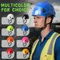 AOLAMEGS Construction Blue Hard Hats - Adjustable Vented Hard Hat with Visor for Men Women ABS Safety Helmet 6-Point Suspension Work Safety Helmet for Outdoor Height Industrial (with Clear Visor)