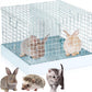 Folding Rabbit Cage, 18 x 18 x 14 in Portable Bunny Carrier with Tray and Handles for Transport, Trave or Temporary Housing, Indoor Outdoor Pet Habitat Animal Enclosure