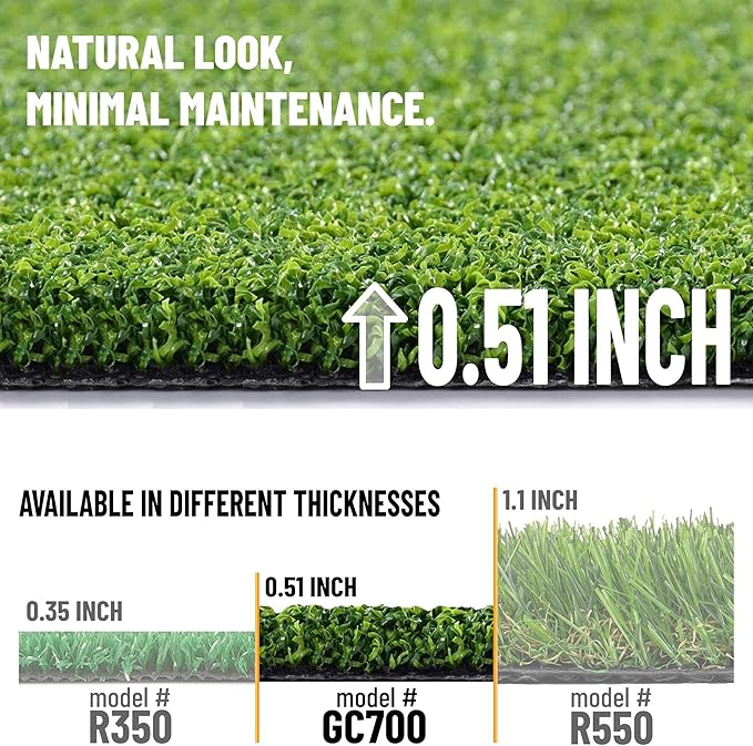 Ottomanson Artificial Turf Golf Hitting Mat 3' x 9' Indoor/Outdoor Waterproof Synthetic Fake Grass for Putting Practice Baseball Football Sports Gym Backyard, Custom Size 2' up to 30'