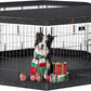 PJYuCien Dog Playpen, 8 Panels 30’’H Dog Pens Indoor with Bottom Pad and Top Cover, Metal Foldable Pet Puppy Exercise Fence Crate Kennel, Better for Small Animals,Black