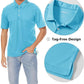 MAGCOMSEN Men's Polo Shirts 3 Buttons Casual Work T Shirts Quick Dry Short Sleeve Golf Shirt Pique Jersey Outdoor Performance