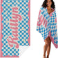 JML Personalized Beach Towel with Name, Custom Flower Beach Towel, Customized Microfiber Pool Towel, Quick Dry & Absorbent Swim Towel for Adult,Mother's Day, Birthday, Summer Holiday,Vacation