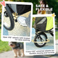 PawHut Dog Stroller, Pet Stroller 3 Wheels with Easy One-Hand Fold, Rubber Wheels, Storage Bag, Soft Cushion, Safety Leash, for Small & Medium Dogs, Yellowish Green