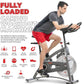 Sunny Health & Fitness Indoor Cycling Exercise Bike w/Pulse Sensors & 4-Way Adjustable Seat, Stationary Home Cardio Training Machine w/Micro-Adjustable Magnetic Resistance for Intensive Cardio Session