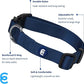 Blueberry Pet Essentials Medium Dog Collar in True Navy | Adjustable & Eco-Friendly Durable Nylon Strap | Classic Collar for Medium Dogs, Boy & Girl Pets