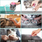 JULMELON Cat Washing Bag 10 PCS Set, Adjustable Cat Shower Net Bag and Pet Grooming Brush with Nail Clipper Nail File Hair Combs Tick Tool Nail Caps for Bathing Nail Trimming Examination(Pink+Green)