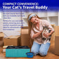 Pet Fit For Life - Vibrant Collapsible Travel Cat Litter Box - Portable, Foldable, Compact Design with Bonus Water Bowl - Ideal for Car & Camping - Reusable, Cats Safe - Teal, (16"x12"x5")