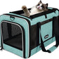Cat Carrier 18"x11"x11" TSA Approved Ventilated Top Open Softsided Pet Air Travel Bag, Small Animal Basic Crate Shih Tzu Dog Kennel Carry Case, 4-Mesh-Side Kitty Carry on up to 20lbs Teal