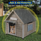 Outdoor Dog House Waterproof for Medium Small Dogs with Anti-Chewing Iron Frame, Adjustable Vent Window, Indoor & Outdoor Doghouse Kennel Puppy Shelter, Easy Clean and Assemble (26" L*31.9" W*32" H)