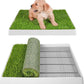 Dog Grass Pad with Tray, Dog Litter Box, Porch Potty for Puppy Pee Training, Indoor Portable Fake Grass Pee Pad System, Artificial Grass + Pee Pad Holder
