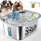 Dog Water Fountain for Large Dogs - 3 Gallon Stainless Steel Dog Water Bowl Dispenser with 4 Filters, Automatic Big Extra Large Capacity Pet Water Fountain, Easy Clean with Quiet Pump