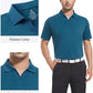 Esabel.C Jacquard Golf Shirts for Men Moisture Wicking Short Sleeve Performance Dry Fit Active Mens Polo Shirts