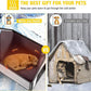 Aivituvin Dog House Outdoor With Metal Frame, Insulated Dog Kennel Outside for Small To Medium Breed, 45" Weatherproof Large Dog Shelter with Anti-Chewing Iron Frame, White (45" D x 32.9" W x 32.6" H)