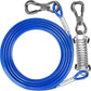 Tresbro 30 FT Dog Tie Out Cable with Spring, Shock Absorbing Tether Chains for Outside Aavilable in 10/15/20/25/30/40/50/70/100/120 FT, Heavy Duty Leads for Yard for Medium & Large Dogs Up to 500 LBS