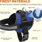 Dogline Dog Harness, Reflective No-Pull Adjustable Vest with Handle for Walking, Training, Breathable, No - Choke Harness for Small, Medium or Large Dogs Room for Patches Girth 27 to 34 in Cyan Blue