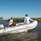 Newport 12ft 6in Catalina Inflatable Dinghy Boat Transom Sport Tender - 6 Person - 20 Horsepower USCG Rated, White/Gray
