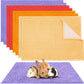 Barydat 8 Pcs Guinea Pig Cage Liner for Guinea Pig Cage Bedding Reusable Rabbit Mat Pad Washable Training Pad Animal Sleeping Bedding Mat(24x16'',Beige, Brown, Red, Orange)