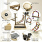 Tfwadmx Bird Playground Natural Wood Bird Play Stands Parrot Perch Stand with Removable Tray Climb Ladders Swing Chewing Toys for Lovebirds Cockatiels Budgies