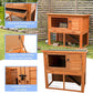 TRIXIE natura Outdoor Rabbit Hutch with Run - 2-Story Rabbit Cage with Non-Slip Ramp - Medium Elevated Small Animal House with Secure Playpen, Hinged Roof & Pull-Out Tray - in Brown