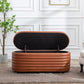 Storage Ottoman Bench Upholstered PU Leather End of Bed Stool with Safety Hinge for Bedroom, Living Room, Entryway (44.5-inch, Brown), TN2436