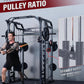 Major Fitness Drone2 Advanced Training Smith Machines– All-in-One Home Gym Squat Rack with Aluminum Pulley Set , Weight Bar, Dual LAT Pull-Down Systems & Cable Crossover Machine for Full-Body Workouts