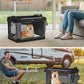 Feandrea Collapsible Dog Crate, 30-Inch Portable Dog Travel Crate for Medium Dogs, Oxford Fabric Pet Carrier with 4 Mesh Doors, Handles, Storage Pocket, Water Bottle Holder, Ink Black UPDC017B01