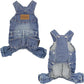Parisian Pet Denim Overall - Blue Dog Jeans Outfit - Breathable Puppy Jumpsuit Costumes - Machine Washable Overall for Dogs - Dog Clothes for Large Dogs - L