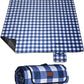 HX&OD Outdoor Picnic Blanket, Extra Large, 80''x60'' Waterproof Foldable Blankets Gingham Picnic Mat for Beach, Camping Grass Lawn Park Accessories Cute Couple Ideas Wedding (Blue, 80”x60”)