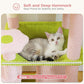 PAWZ Road Cat Tree, 53.5 Inches Tall Cat Tower with Spacious Hammocks, Condos and Scratching Posts, Cat House with Dual Padded Perches for Indoor Large Cats-Pink