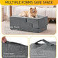 Dog Stairs for Bed, Dog Steps for Bed Couch Sofa, 35D Foam Pet Steps for Small Dogs and Cats, Extra Wide Pet Stairs with Non-Slip Bottom Grey, 3 Steps