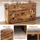Cat Litter Box Enclosure for 2 Cats, 47" Double Hidden Litter Box Furniture with Scratch Pad, Farmhouse Indoor Litter Box Cabinet Cat Washroom, Rustic Brown