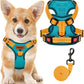 MIDOG No-Pull Dog Harness | Adjustable & Reflective Pet Harness Leash Set for Small Medium Large Dogs Walking, Training| No Choke, Front Clip, Soft Padded Vest with Easy Control Handle - Blue, S