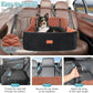 Dog Car Seat for Medium/Large Dogs, Pet Booster Seat for Under 55 lbs or 2 Small Dogs, Detachable & Washable Dog Car Bed for Backseat with 2 Safety Leashes(Black/Brown)