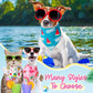 Preboun 100 Pieces Summer Bandanas for Dogs Bulk Hawaiian Dog Bandanas Fruit Kerchief Set for Summer Puppy Small Medium Large Pets Costume Accessories
