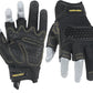 HANDLANDY Fingerless Framer Work Gloves for Men, Utility Grip Paded Gloves for Tactical Shooting Airsoft Hunting Driving (Black- 3 Fingerless, X-Large (Pack of 1))