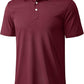 MAGCOMSEN Men's Polo Shirts 3 Buttons Casual Work T Shirts Quick Dry Short Sleeve Golf Shirt Pique Jersey Outdoor Performance