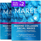 MAREE Collagen Facial Mask with Hyaluronic Acid 2 PACK - Hydrating Face Masks Skincare - Mascarillas Faciales For Women Skin Care - Multicolor, 12 Count