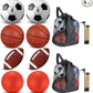 Liliful 8 Pcs Sport Balls Set with Pump Mesh Bag Gifts for Kid Teen Operation Christmas Basketball Soccer Football Playground Ball for Christian Charity Donation Student Team PE Class