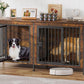 EasyCom 78 Inch Dog Crate Furniture for 2 Dogs, Extra Large Double Dog Cage Large Breed, XXL Thick Wooden Dog Crate TV Stand, Sturdy Dog Kennel with Divider