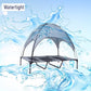 Outdoor XLarge Elevated Dog Bed with Canopy- Durable Oxford Fabric Chew Proof Waterproof Raised Portable Camping Dog Beds Cots with Removable Cover Shade
