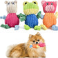 3pcs Dog Squeaky Toys, Plush Stuffed Puppy Chew Toy for Extended Play, Interactive Toys Great Gifts for Small Medium Large Chewer Dogs, Pet Toy Bulk to Keep Them Busy(Forg&Hippo&Pig)