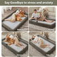 WNPETHOME Human Dog Bed for Adult, Washable Dog Couch with Removable Waterproof Cover, Orthopedic Large Pet Sofa Bed with Bolster Sides for Sleeping