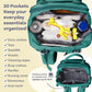 RUVALINO Diaper Bag Backpack-Multifunction Baby Travel Bag with Changing Pad, Insulated Bottle Holders & Pacifier Case, Large Capacity, Waterproof, Turquoise