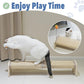 Cat Scratching Post, 30" Horizontal Sisal Scratch Post for Indoor Cats, Durable Cat Furniture Protector with Spring Toy