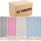 Arkwright Common Ground Bulk Blankets - Pack of 12 - Reversible 100% Cotton All Season Lightweight Couch Bed Throws for Wedding Guests, Travel, and Outdoor Events, 50 x 70 in, Aztec