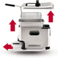 T-fal 3.5L Stainless Steel Deep Fryer with Basket, 1700W Electric Deep Fryer with Basket and Lid, Oil Filtration, Temp Control, Digital Timer, Dishwasher Safe Parts