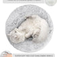 Love's cabin Calming Cat Bed for Indoor Cats, Anti-Anxiety Donut Round Dog Bed, Fluffy Faux Fur Washable Pet Bed for Small Medium Dogs and Cats,Grey,20in